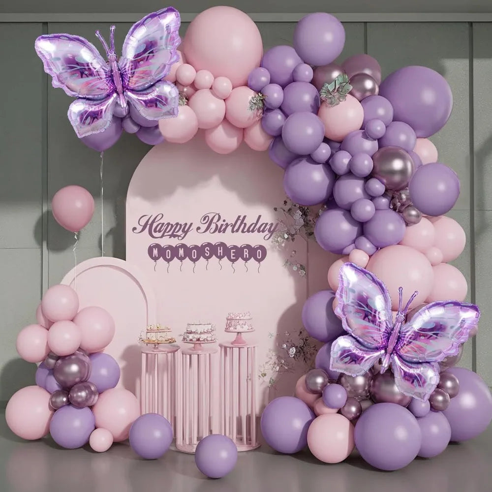 126-teiliges Ballon-Set | Lila Schmetterlings-Party-Girlande – Perfekt für Hochzeiten, JGAs, Geburtstage & mehr!
