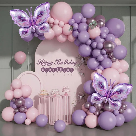 126-teiliges Ballon-Set | Lila Schmetterlings-Party-Girlande – Perfekt für Hochzeiten, JGAs, Geburtstage & mehr!